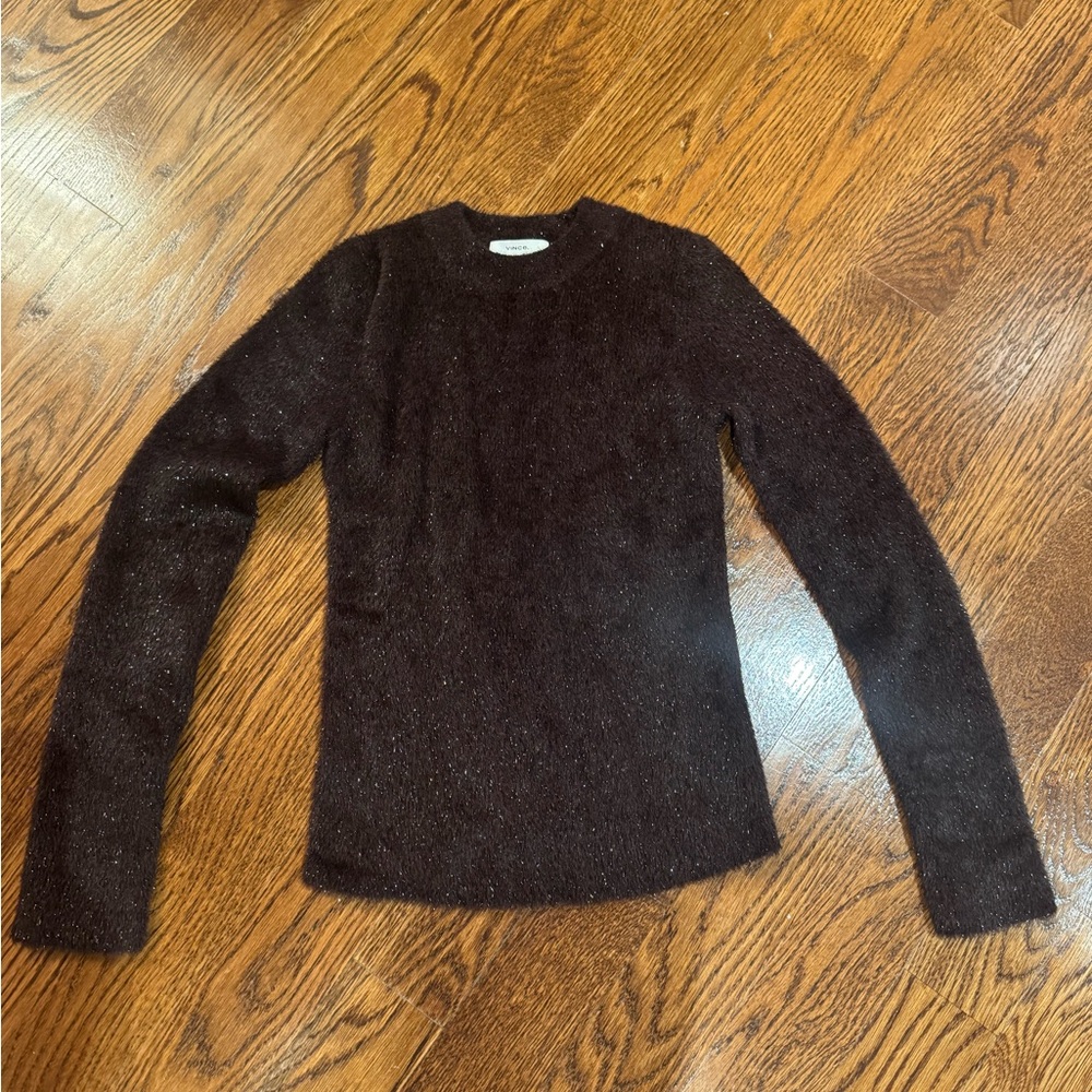 Burgundy Metallic Long Sleeve Sweater